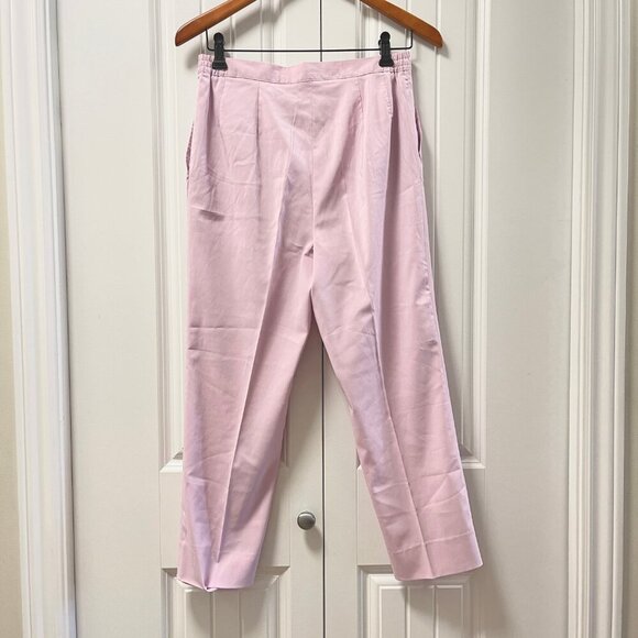 Vintage High-Waisted Zipper Button Trousers Lavender Pink - Picture 5 of 9